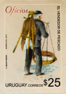 Ilustración de pescadero de siglo XX.
