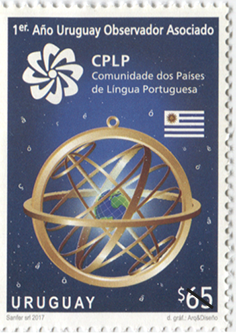 Un globo terráqueo sobre el que aparece el logo de CPLP