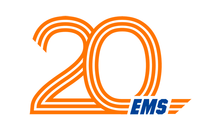 Logo de los 20 años de EMS