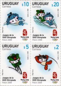 Ilustración de avatares de Olímpiadas de Pekín realizando distintas actividades: remo, bicicleta, patinaje sobre hielo y natación.