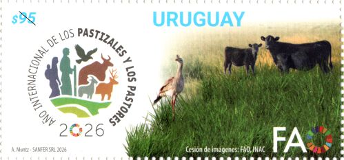 Sello conmemorativo Año internacional de los pastizales y lo pastores