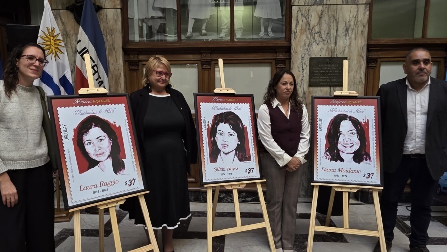 Correo Uruguayo y la Comisión Memoria Muchachas de abril realizaron el lanzamiento de tres sellos de la Serie “Mujeres Notables”, en homenaje a Diana Maidanic, Laura Raggio y Silvia Reyes, conocidas como las “Muchachas de Abril”.