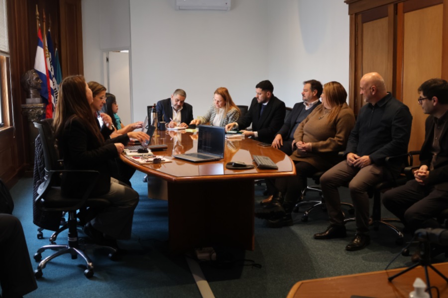 El pasado 22 de junio, en la Sala de Acuerdos del Palacio de Correos, los auditores del Grupo de Acción de Seguridad de la Unión Postal de las Américas, España y Portugal se reunieron con el presidente de Correo Uruguayo, Gabriel Bonfrisco; el gerente general, Javier Zunino; el secretario general, Martín Echeveste, y con integrantes del equipo gerencial y de asesores de nuestra institución para dar comienzo a la auditoria de certificación.