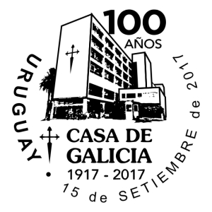 Ilustración en blanco y negro de la Casa de Galicia