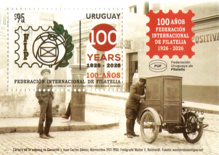 Hoja Filatélica- 100 Años Federación Internacional de Filatelia 1926 -2026