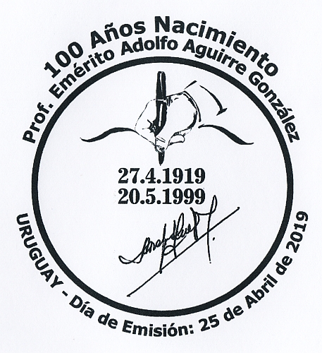 Firma del Prof. Emérito Adolfo Aguirre González