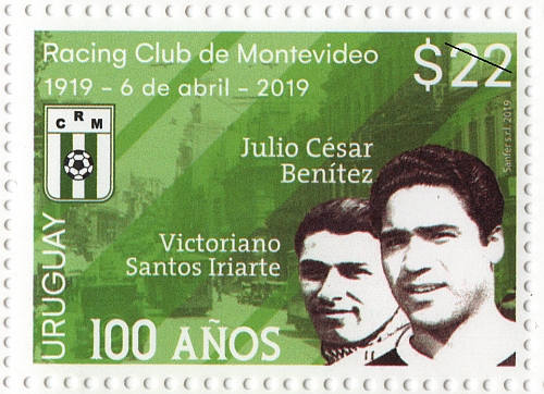 Escudo de Racing Club. Fotos de Julio César Benítez y Victoriano Santos Iriarte.