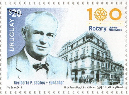 Foto del fundador del Rotary, Heriberto P. Coates y el Hotel Pyramides.