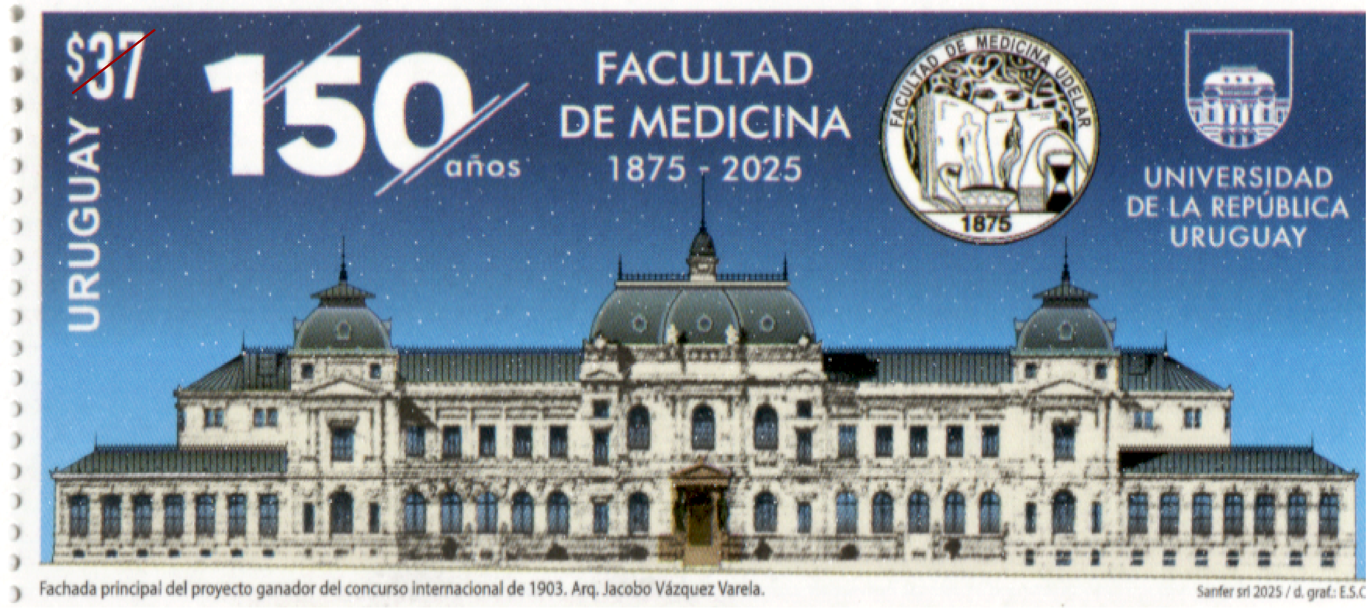 Sello conmemorativo 150 Años Facultad de Medicina