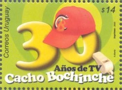 30 escrito en letras grandes y amarillas, sobre el 0 un gorro rojo y más abajo un silbato.