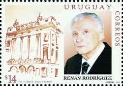 Ilustración de exedificio de diario El Día y a su lado una foto de Renán Rodríguez.