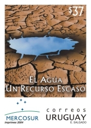 Ilustración de un piso seco, tanto que está abierto en grietas, en el centro se puede ver un pequeño charco de agua.