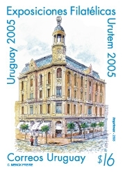 Ilustración de edificio London París que se mantiene en 18 de Julio y Río Negro.