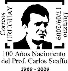 Ilustración en blanco y negro del rostro del profesor Carlos Scaffo