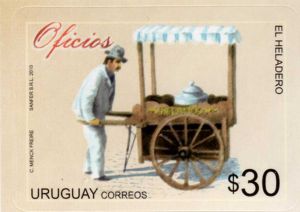 Ilustración de heladero de principio siglo XX