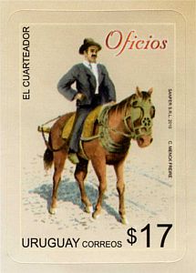 Ilustración de un cuarteador a caballo.