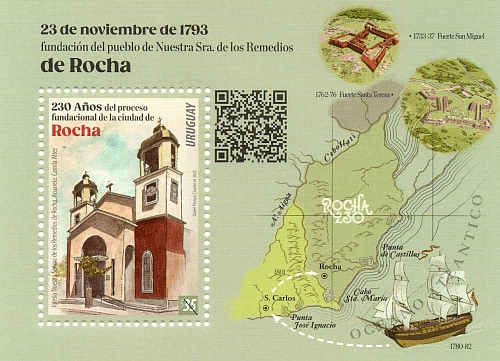 Iglesia Nuestra Señora de los Remedios de Rocha y mapa del departamento