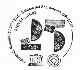 Logo de los 25 años de la declaración de Colonia del Sacramento como Patrimonio de la Humanidad