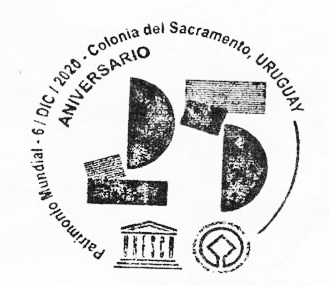 Logo de los 25 años de la declaración de Colonia del Sacramento como Patrimonio de la Humanidad
