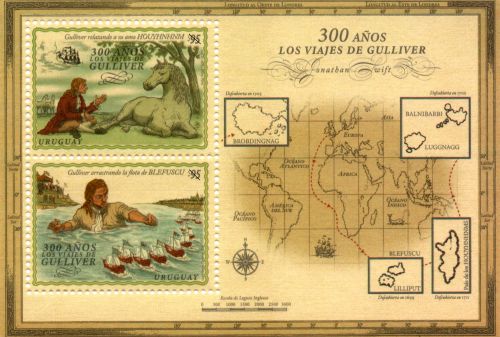 Hoja Filatélica 300 Años Los Viajes de Gulliver