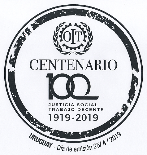 Logo de OIT y de los 100 años de la organización.