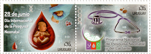 Bebé dentro de gota de sangre, estetoscopio