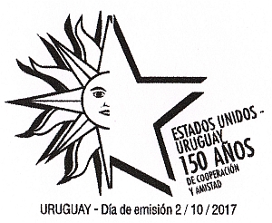 Banderas de EE. UU. y Uruguay