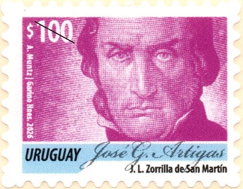 Sello Serie permanente “José Gervasio Artigas – Color Fucsia”
