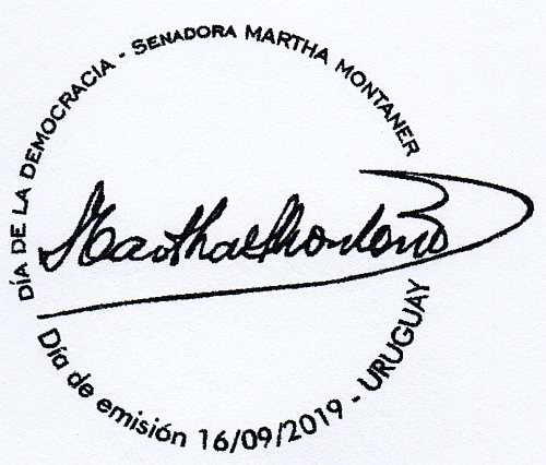 Firma de Martha Montaner.