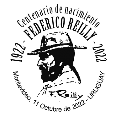 Perfil de gaucho y firma de Reilly Saunders