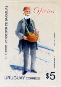 Ilustración de un vendedor de a principios de siglo XX.