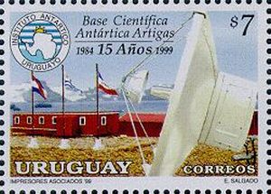 Sello-15 Años Base Artigas en la Antártida