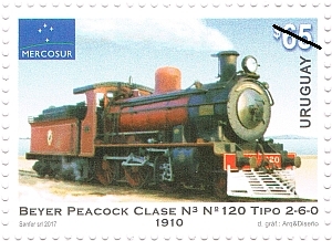 Locomotora Beyer Peacok Clase N.3 N°120 Tipo 2-6-0 de 1910