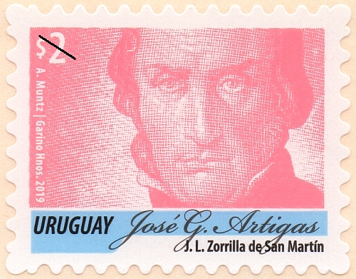 Rostro de Artigas en tono rosa viejoi