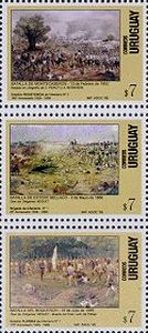 Cuadros que representan batallas históricas.