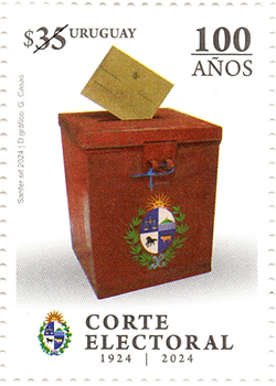 Urna con escudo de la República Oriental del Uruguay