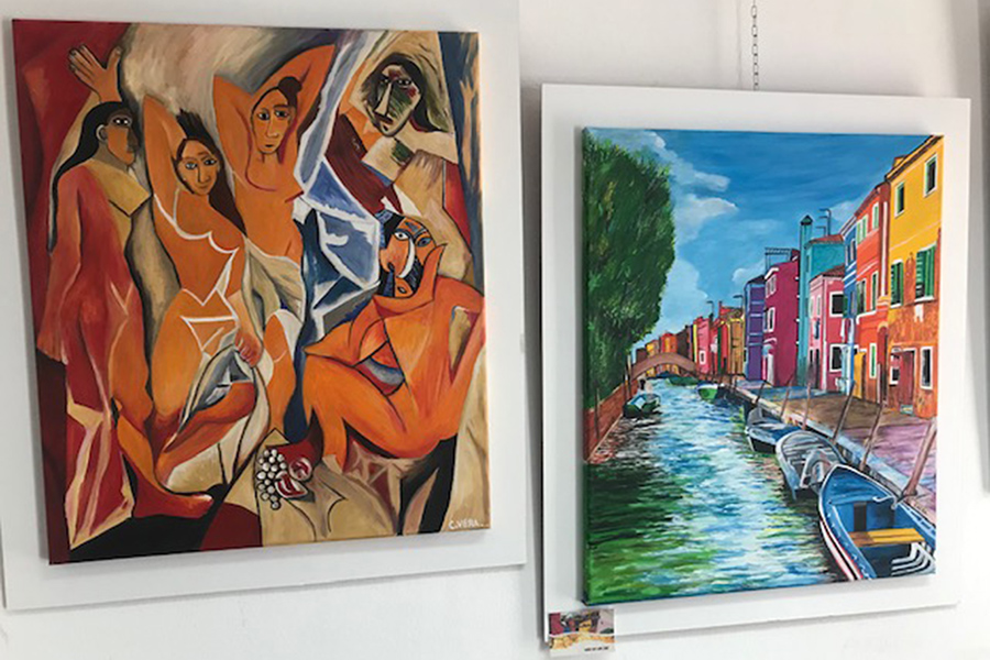 Dos obras de la artista plástica Elizabeth Viera