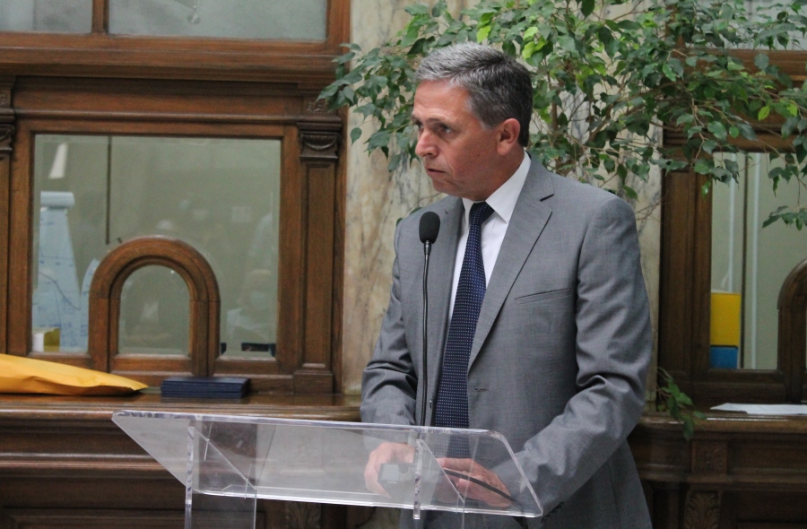 Presidente de Correo Uruguayo, Cnel. (R) Rafael Navarrine